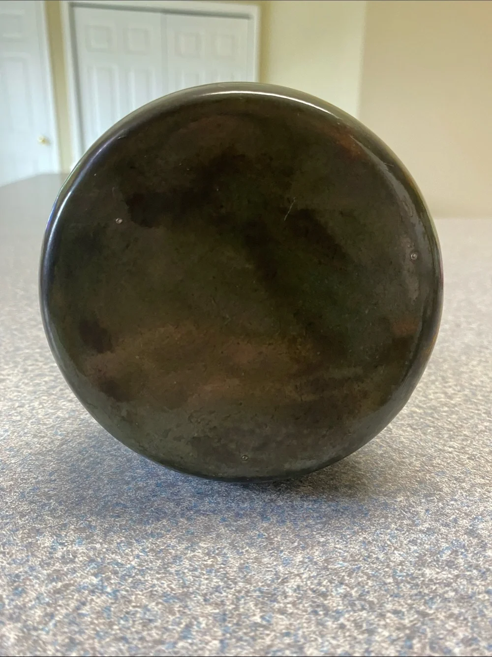 Hand Crafted Olive Green Ceramic Accent Vase